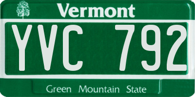 VT license plate YVC792