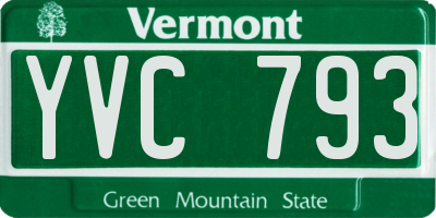 VT license plate YVC793