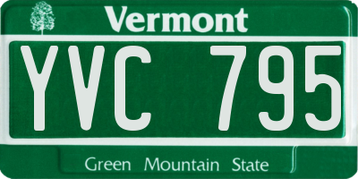 VT license plate YVC795