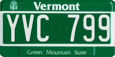 VT license plate YVC799