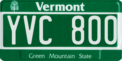 VT license plate YVC800