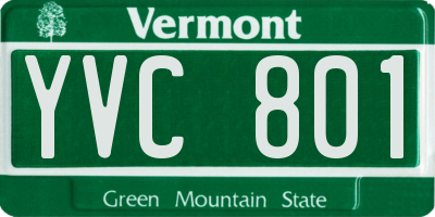 VT license plate YVC801