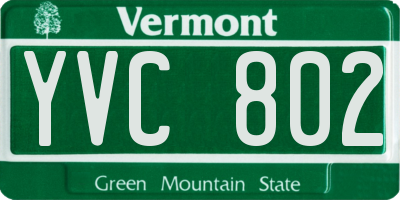 VT license plate YVC802