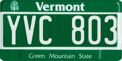 VT license plate YVC803