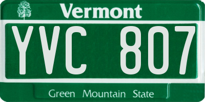 VT license plate YVC807