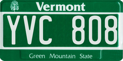 VT license plate YVC808