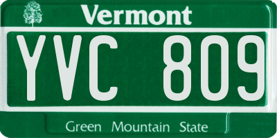 VT license plate YVC809