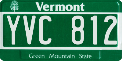 VT license plate YVC812