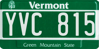 VT license plate YVC815