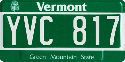 VT license plate YVC817