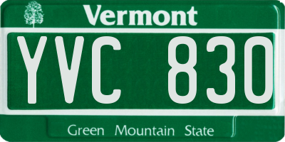 VT license plate YVC830