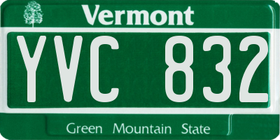 VT license plate YVC832