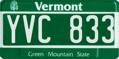 VT license plate YVC833