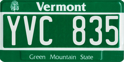 VT license plate YVC835