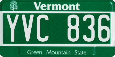 VT license plate YVC836