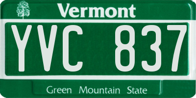 VT license plate YVC837