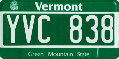 VT license plate YVC838