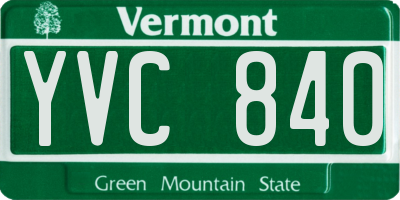 VT license plate YVC840