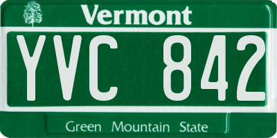 VT license plate YVC842