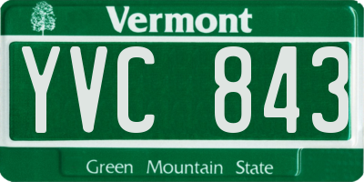 VT license plate YVC843