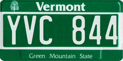 VT license plate YVC844