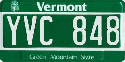 VT license plate YVC848