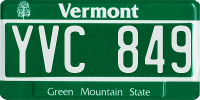 VT license plate YVC849