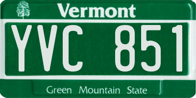 VT license plate YVC851