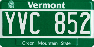 VT license plate YVC852