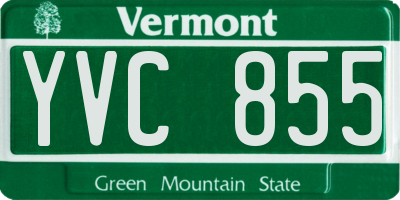 VT license plate YVC855