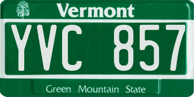 VT license plate YVC857