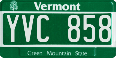VT license plate YVC858