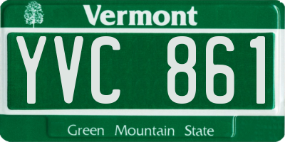VT license plate YVC861