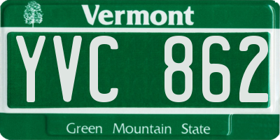 VT license plate YVC862