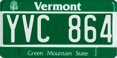 VT license plate YVC864
