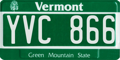 VT license plate YVC866