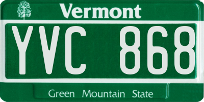 VT license plate YVC868