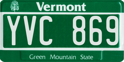 VT license plate YVC869