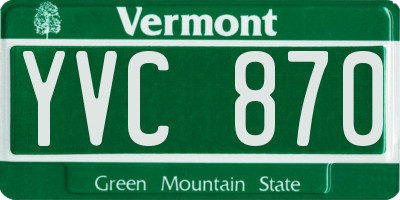 VT license plate YVC870