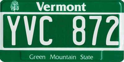 VT license plate YVC872