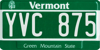 VT license plate YVC875