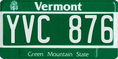 VT license plate YVC876