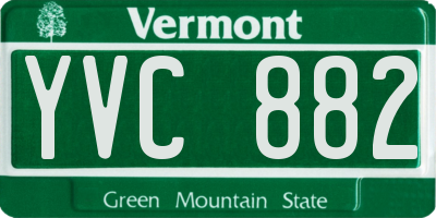 VT license plate YVC882