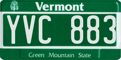 VT license plate YVC883