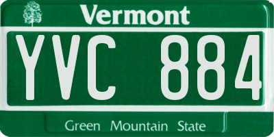 VT license plate YVC884