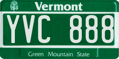 VT license plate YVC888