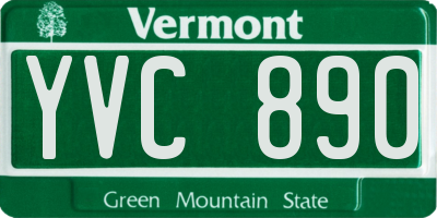 VT license plate YVC890