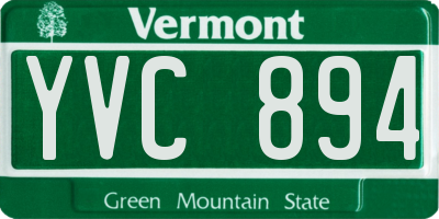 VT license plate YVC894