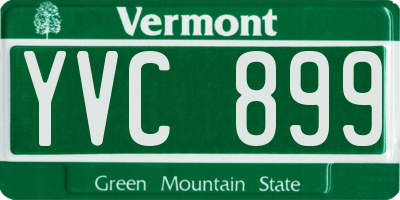 VT license plate YVC899