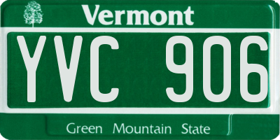 VT license plate YVC906